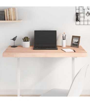 vidaXL Table Top 100x50x(2-6) cm Untreated Solid Wood Oak — Colour: natural, Size: 100 x 50 x 6 cm