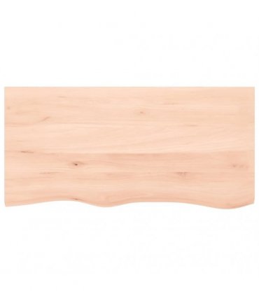 vidaXL Table Top 100x50x(2-6) cm Untreated Solid Wood Oak — Colour: natural, Size: 100 x 50 x 6 cm