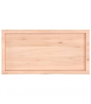vidaXL Table Top 100x50x(2-6) cm Untreated Solid Wood Oak — Colour: natural, Size: 100 x 50 x 6 cm