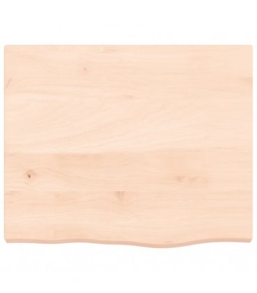 vidaXL Table Top 60x50x(2-4) cm Untreated Solid Wood Oak — Colour: natural, Size: 60 x 50 x 4 cm