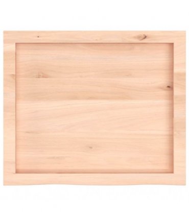 vidaXL Table Top 60x50x(2-4) cm Untreated Solid Wood Oak — Colour: natural, Size: 60 x 50 x 4 cm