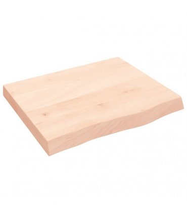 vidaXL Table Top 60x50x(2-6) cm Untreated Solid Wood Oak — Colour: natural, Size: 60 x 50 x 6 cm