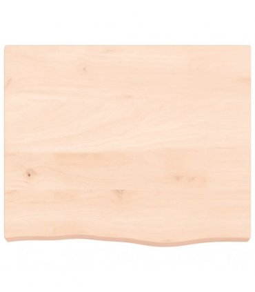 vidaXL Table Top 60x50x(2-6) cm Untreated Solid Wood Oak — Colour: natural, Size: 60 x 50 x 6 cm