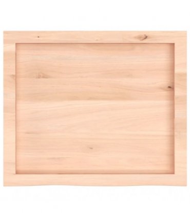 vidaXL Table Top 60x50x(2-6) cm Untreated Solid Wood Oak — Colour: natural, Size: 60 x 50 x 6 cm
