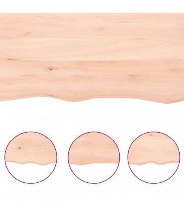 vidaXL Table Top 60x50x(2-6) cm Untreated Solid Wood Oak — Colour: natural, Size: 60 x 50 x 6 cm