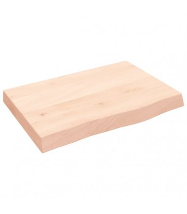 vidaXL Table Top 60x40x(2-6) cm Untreated Solid Wood Oak — Colour: natural, Size: 60 x 40 x 6 cm