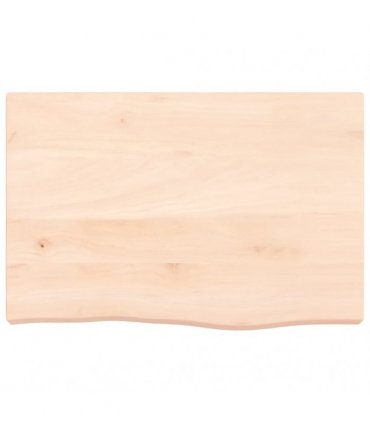 vidaXL Table Top 60x40x(2-6) cm Untreated Solid Wood Oak — Colour: natural, Size: 60 x 40 x 6 cm