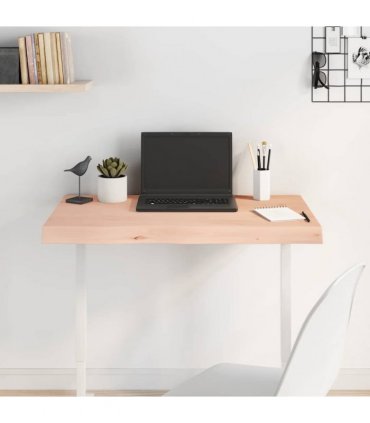 vidaXL Table Top 80x40x(2-6) cm Untreated Solid Wood Oak — Colour: natural, Size: 80 x 40 x 6 cm
