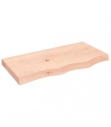 vidaXL Table Top 80x40x(2-6) cm Untreated Solid Wood Oak — Colour: natural, Size: 80 x 40 x 6 cm