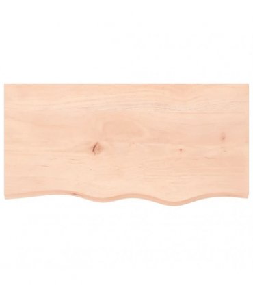 vidaXL Table Top 80x40x(2-6) cm Untreated Solid Wood Oak — Colour: natural, Size: 80 x 40 x 6 cm
