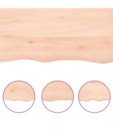 vidaXL Table Top 80x40x(2-6) cm Untreated Solid Wood Oak — Colour: natural, Size: 80 x 40 x 6 cm