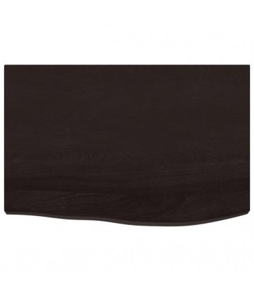 vidaXL Table Top Dark Brown 60x40x(2-4) cm Treated Solid Wood Oak — Size: 60 x 40 x 4 cm