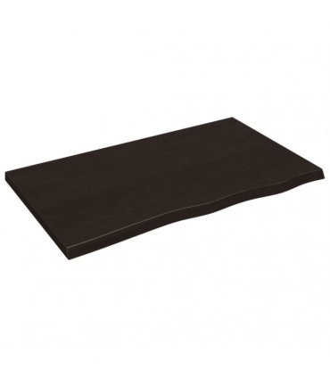 vidaXL Table Top Dark Brown 100x60x(2-4) cm Treated Solid Wood Oak — Size: 100 x 60 x 4 cm