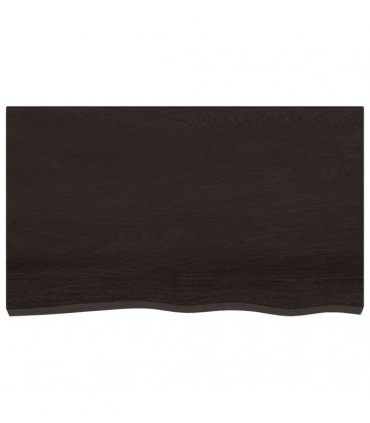 vidaXL Table Top Dark Brown 100x60x(2-4) cm Treated Solid Wood Oak — Size: 100 x 60 x 4 cm