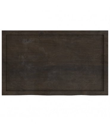vidaXL Table Top Dark Brown 100x60x(2-6) cm Treated Solid Wood Oak — Size: 100 x 60 x 6 cm