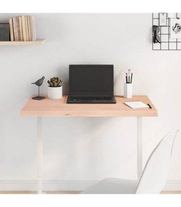 vidaXL Table Top 80x40x(2-4) cm Untreated Solid Wood Oak — Colour: natural, Size: 80 x 40 x 4 cm
