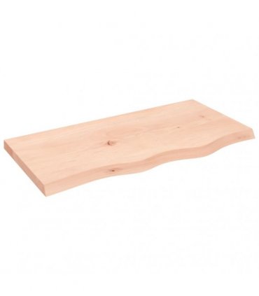 vidaXL Table Top 80x40x(2-4) cm Untreated Solid Wood Oak — Colour: natural, Size: 80 x 40 x 4 cm