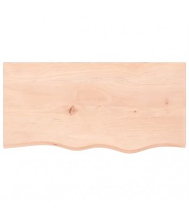 vidaXL Table Top 80x40x(2-4) cm Untreated Solid Wood Oak — Colour: natural, Size: 80 x 40 x 4 cm
