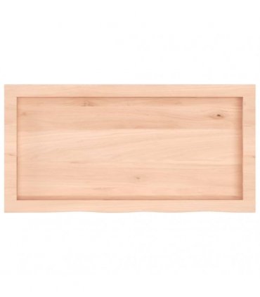 vidaXL Table Top 80x40x(2-4) cm Untreated Solid Wood Oak — Colour: natural, Size: 80 x 40 x 4 cm