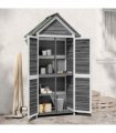 vidaXL Garden Tool Shed Grey 89x52.5x175 cm Solid Wood Pine