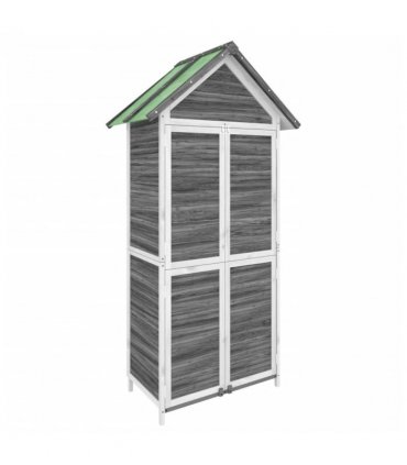vidaXL Garden Tool Shed Grey 89x52.5x175 cm Solid Wood Pine