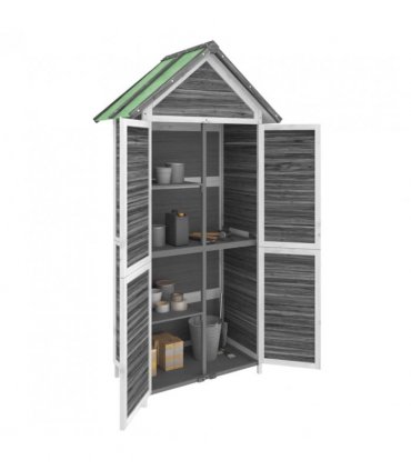 vidaXL Garden Tool Shed Grey 89x52.5x175 cm Solid Wood Pine