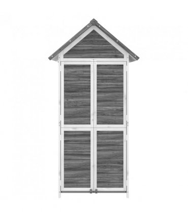 vidaXL Garden Tool Shed Grey 89x52.5x175 cm Solid Wood Pine