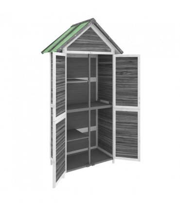 vidaXL Garden Tool Shed Grey 89x52.5x175 cm Solid Wood Pine