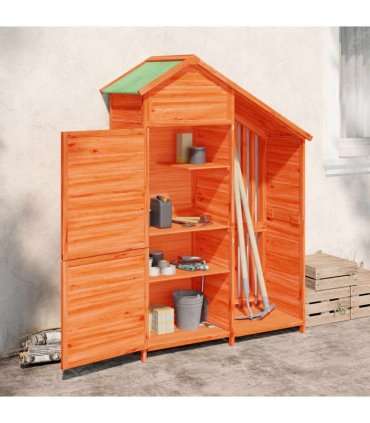 vidaXL Garden Tool Shed Brown 120x53.5x170 cm Solid Wood Pine