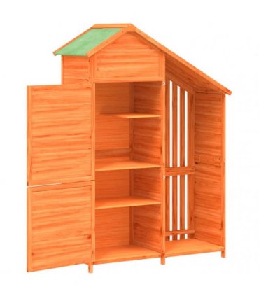 vidaXL Garden Tool Shed Brown 120x53.5x170 cm Solid Wood Pine