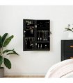 vidaXL Mirror Jewellery Cabinet Wall Mounted Black 30x8.5x67 cm