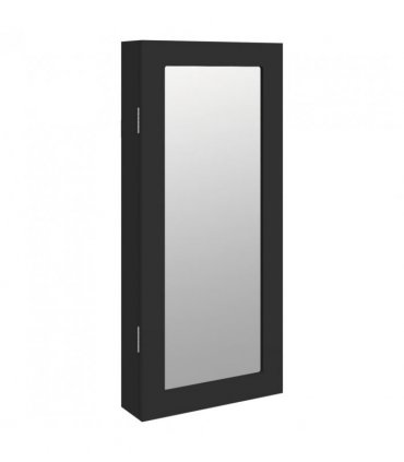 vidaXL Mirror Jewellery Cabinet Wall Mounted Black 30x8.5x67 cm