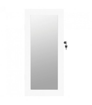 vidaXL Mirror Jewellery Cabinet Wall Mounted White 30x8.5x67 cm