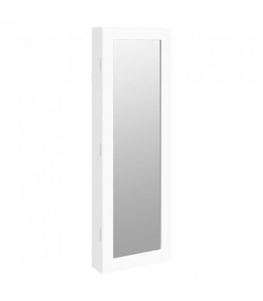 vidaXL Mirror Jewellery Cabinet Wall Mounted White 30x8.5x90 cm