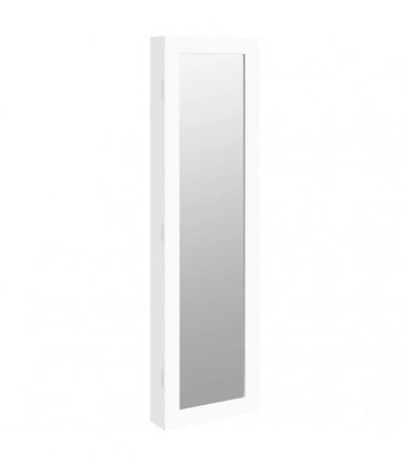 vidaXL Mirror Jewellery Cabinet Wall Mounted White 30x8.5x106 cm