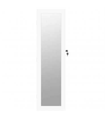vidaXL Mirror Jewellery Cabinet Wall Mounted White 30x8.5x106 cm