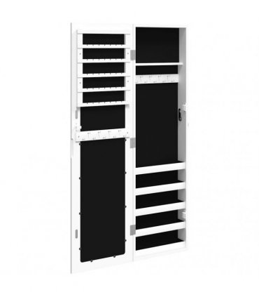 vidaXL Mirror Jewellery Cabinet Wall Mounted White 30x8.5x106 cm