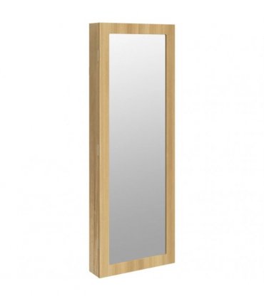 vidaXL Mirror Jewellery Cabinet Wall Mounted 37.5x10x106 cm — Colour: brown, Size: 37.5 x 10 x 106 cm