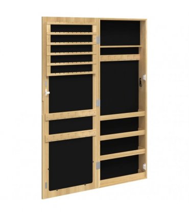 vidaXL Mirror Jewellery Cabinet Wall Mounted 37.5x10x106 cm — Colour: brown, Size: 37.5 x 10 x 106 cm