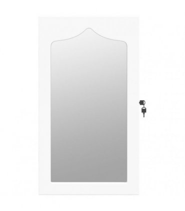 vidaXL Mirror Jewellery Cabinet Wall Mounted White 37.5x10x67 cm — Size: 37.5 x 10 x 76 cm
