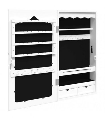 vidaXL Mirror Jewellery Cabinet Wall Mounted White 37.5x10x67 cm — Size: 37.5 x 10 x 76 cm