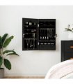 vidaXL Mirror Jewellery Cabinet Wall Mounted Black 37.5x10x67 cm — Size: 37.5 x 10 x 76 cm