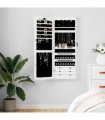 vidaXL Mirror Jewellery Cabinet Wall Mounted White 37.5x10x106 cm