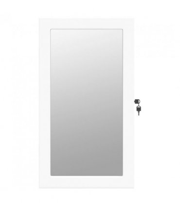 vidaXL Mirror Jewellery Cabinet with LED Lights Wall Mounted White — V0671963093