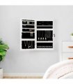 vidaXL Mirror Jewellery Cabinet with LED Lights Wall Mounted White — V0671963101