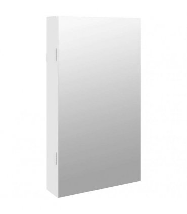 vidaXL Mirror Jewellery Cabinet with LED Lights Wall Mounted White — V0671963101