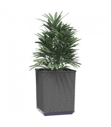 vidaXL Planters 4 pcs Black 30x30x37 cm Polypropylene