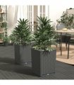 vidaXL Planters 2 pcs Black 30x30x37 cm Polypropylene