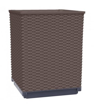 vidaXL Planters 2 pcs Brown 30x30x37 cm Polypropylene