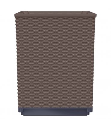 vidaXL Planters 2 pcs Brown 30x30x37 cm Polypropylene